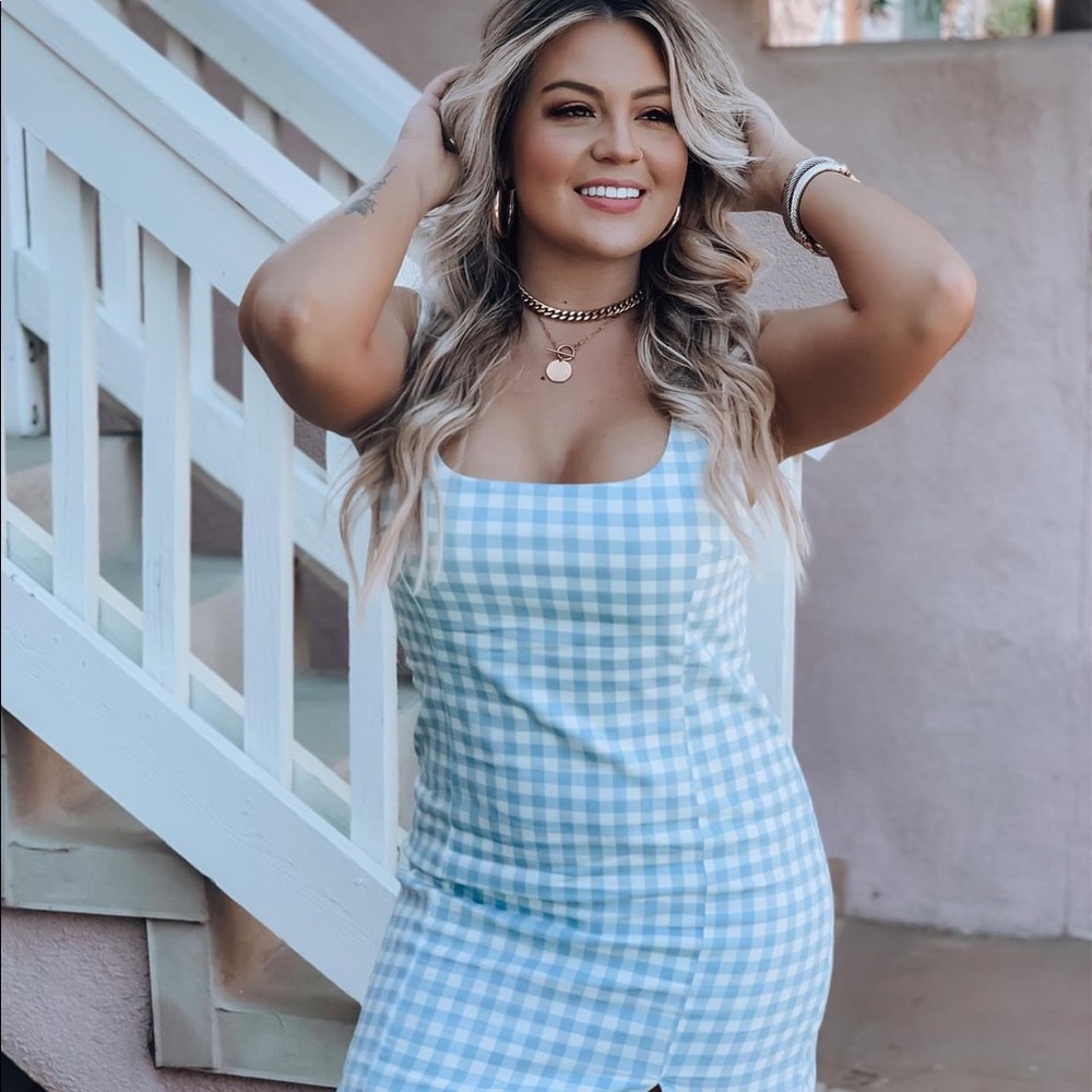 Light Blue Gingham Dress
